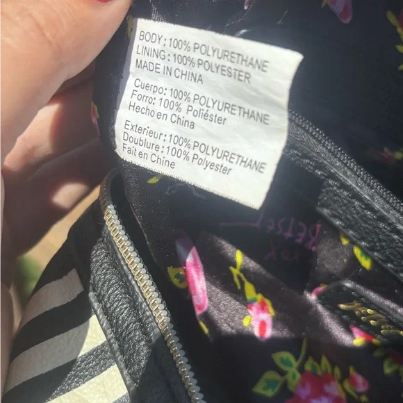 Betsey Johnson Black and White Satchel with Striking Design - Picture 11 of 11